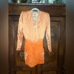 GUC Violante Nessi- Vibrant Orange Long Sleeve Dress. Size US 0